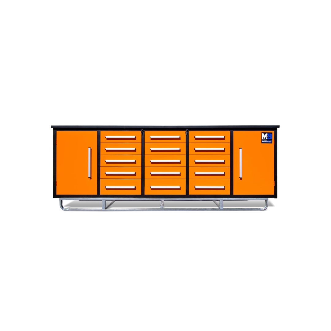 M&B | 10&rsquo; Workbench Cabinet with 15 Drawers - Container Services Pty Ltd
